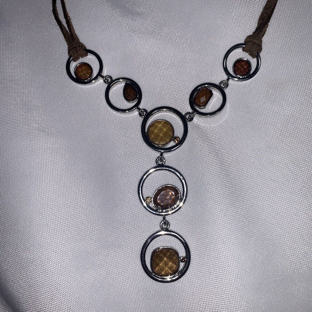 Lia Sophia Round Crystal Y-Drop Pendant Necklace 16" - Picture 3 of 9